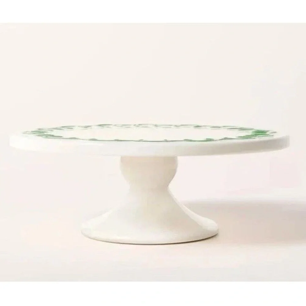 NWT! Kate Spade X Target Green and White Ceramic Cake Desert Dish